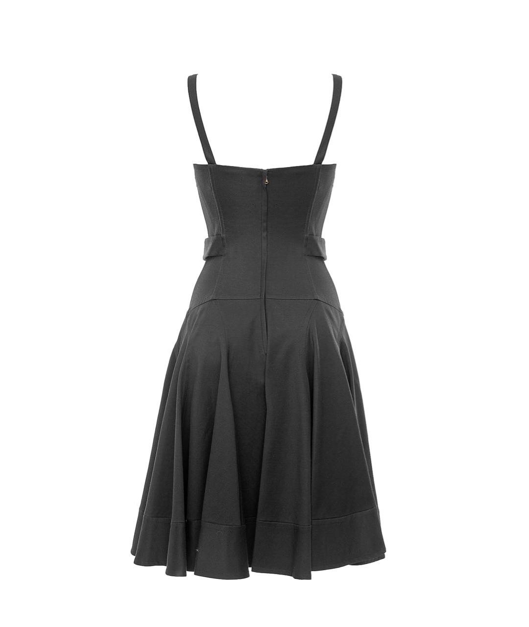 DOLCE&GABBANA Черное хлопко-эластановое коктейльное платье, фото 2