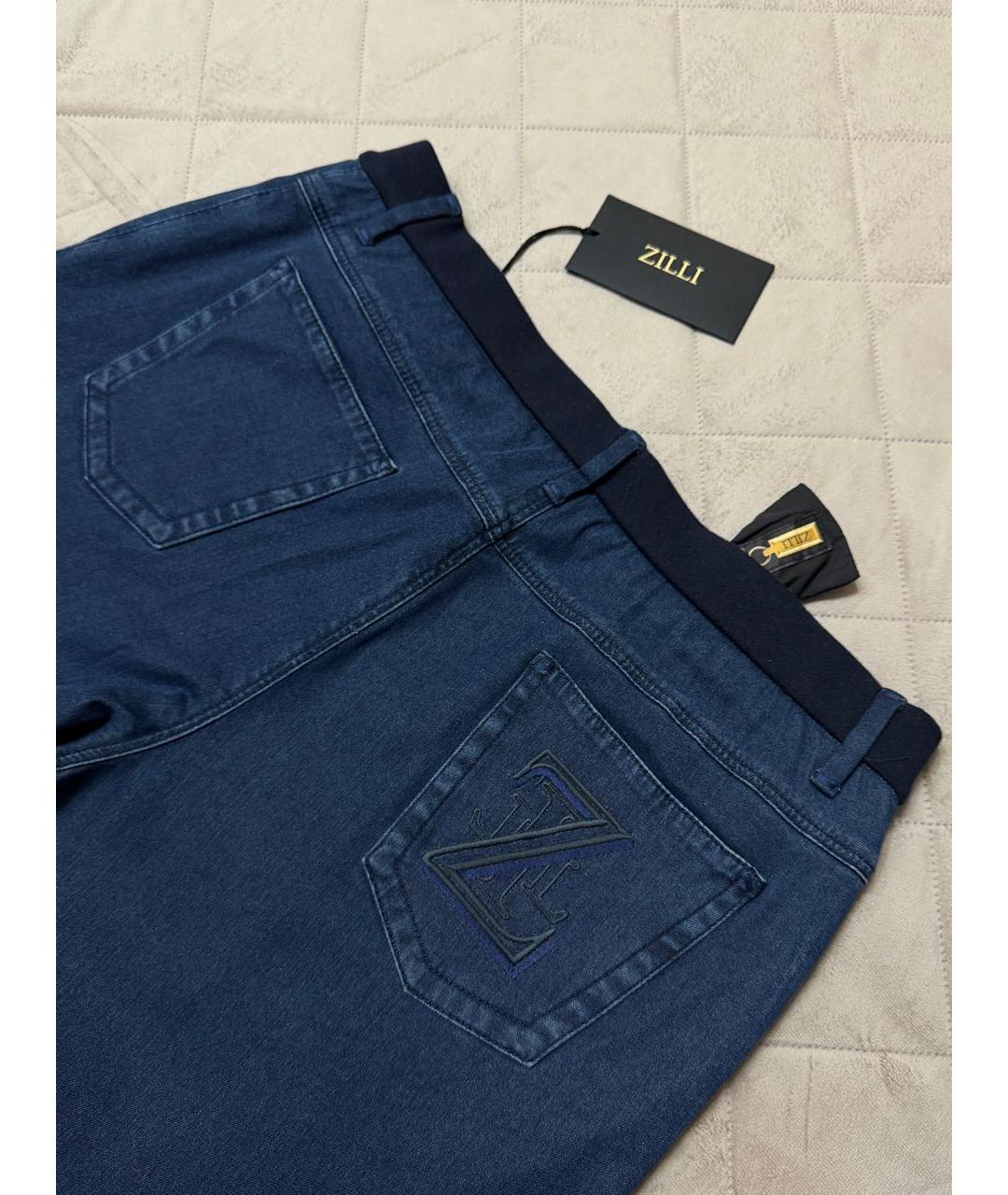 ZILLI Темно-синие повседневные брюки, фото 4