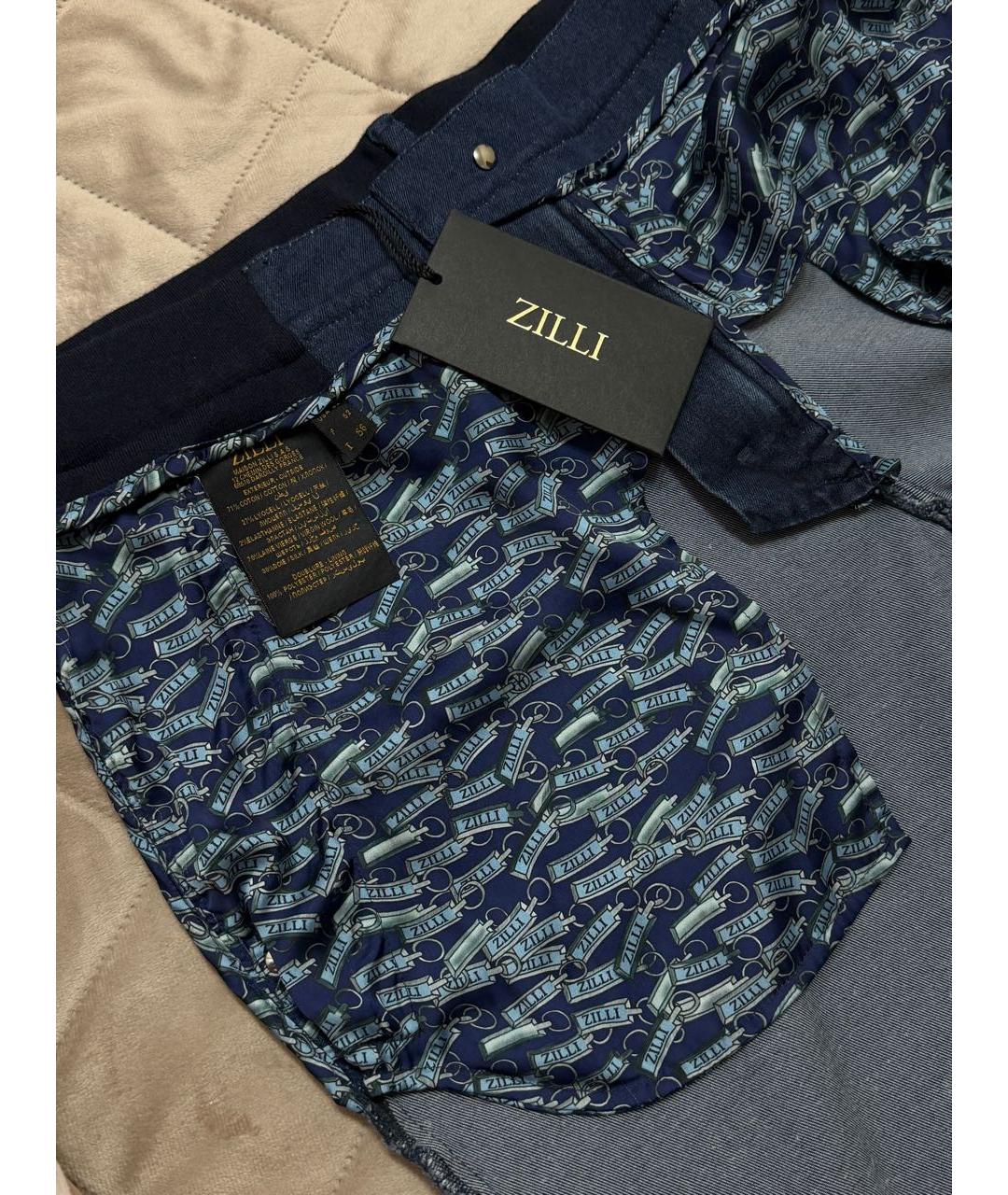 ZILLI Темно-синие повседневные брюки, фото 8