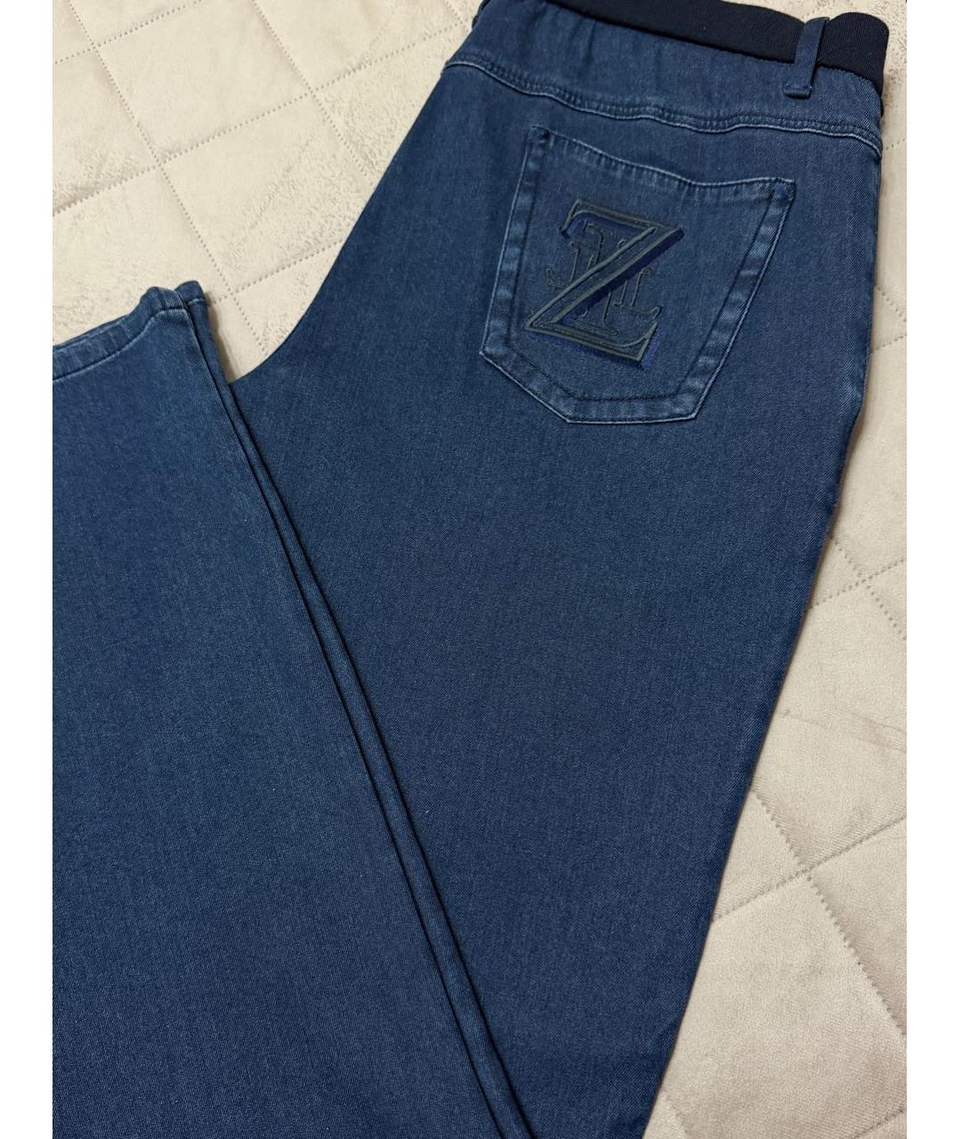 ZILLI Темно-синие повседневные брюки, фото 5