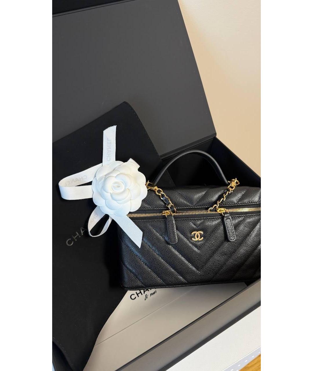 CHANEL Черная кожаная сумка через плечо, фото 4