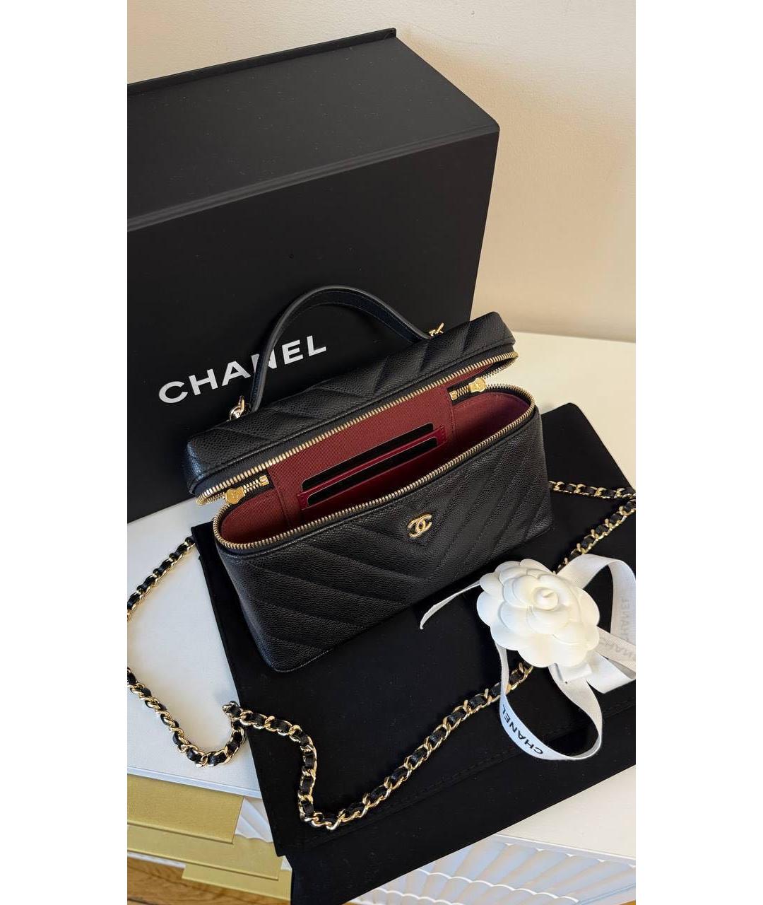 CHANEL Черная кожаная сумка через плечо, фото 5