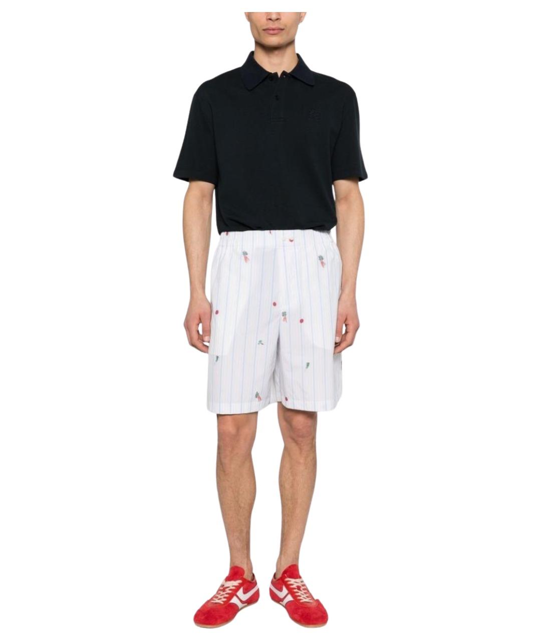 LOEWE Темно-синее хлопковое поло с коротким рукавом, фото 1