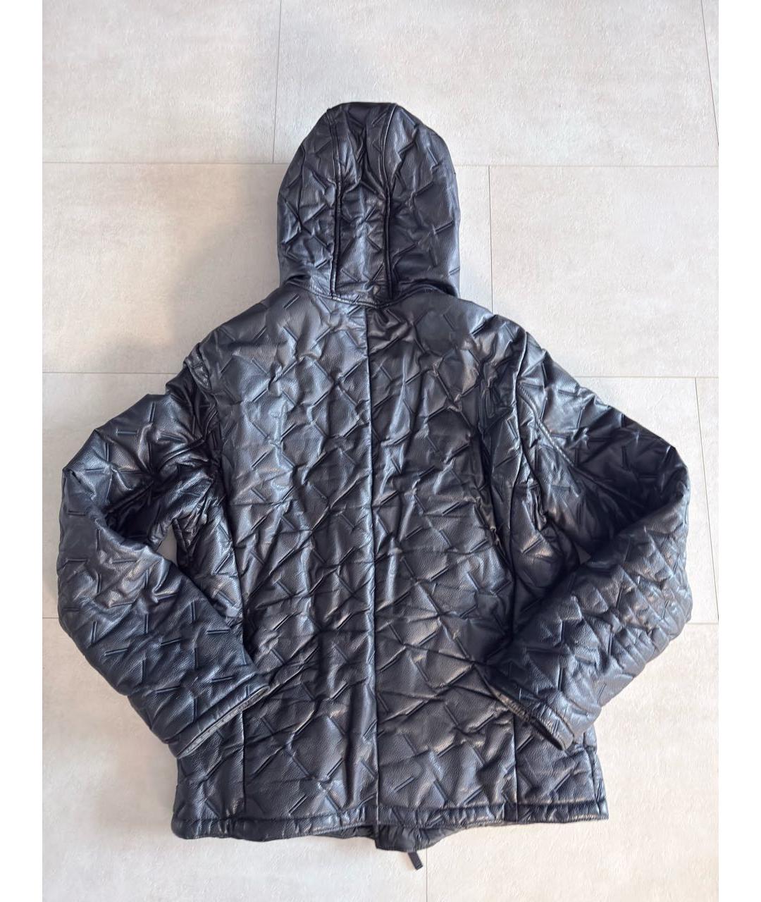 EMPORIO ARMANI Темно-синяя кожаная куртка, фото 2