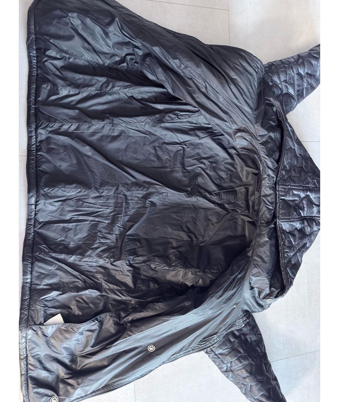 EMPORIO ARMANI Темно-синяя кожаная куртка, фото 4