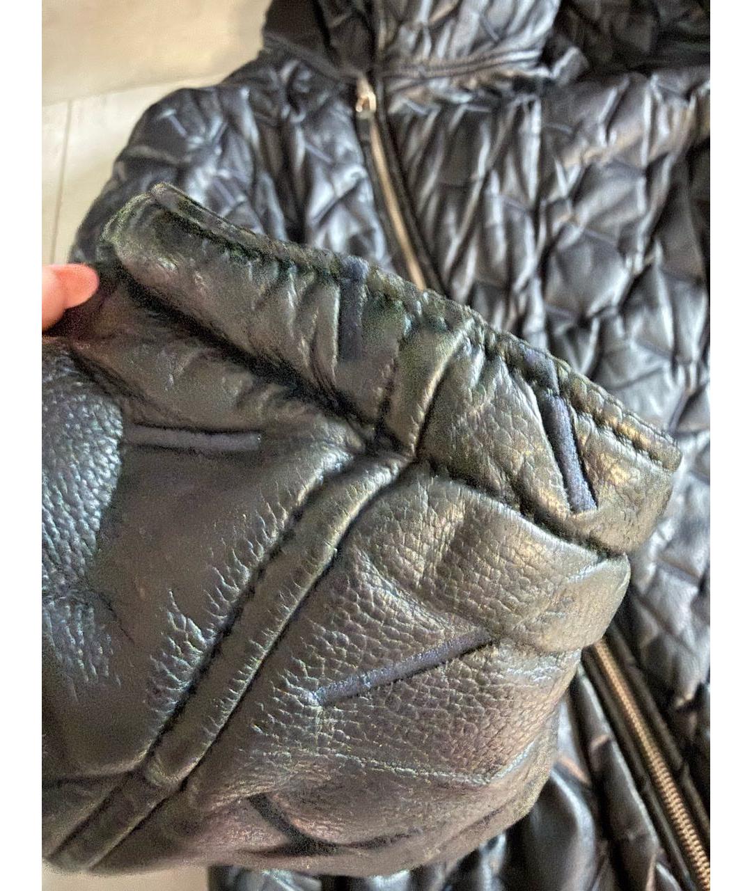 EMPORIO ARMANI Темно-синяя кожаная куртка, фото 7