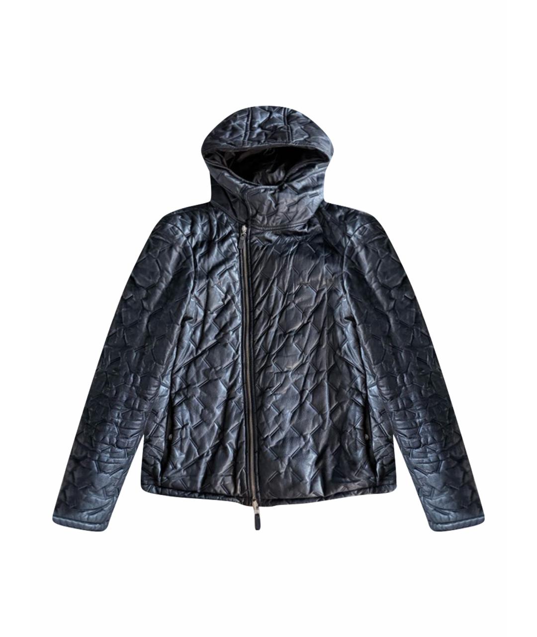 EMPORIO ARMANI Темно-синяя кожаная куртка, фото 1