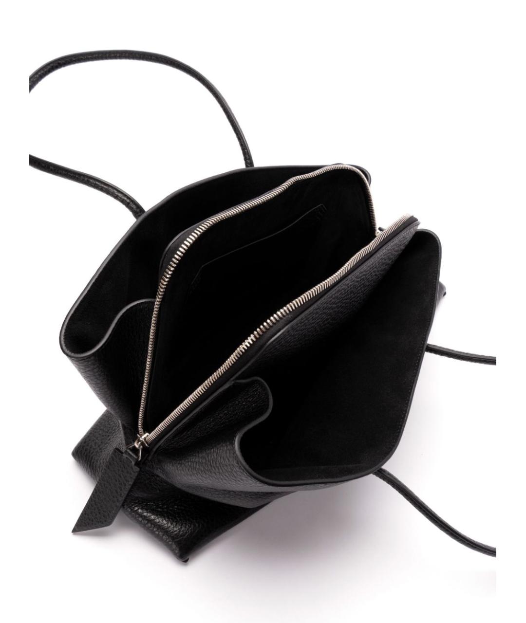 THE ATTICO Черная кожаная сумка тоут, фото 5