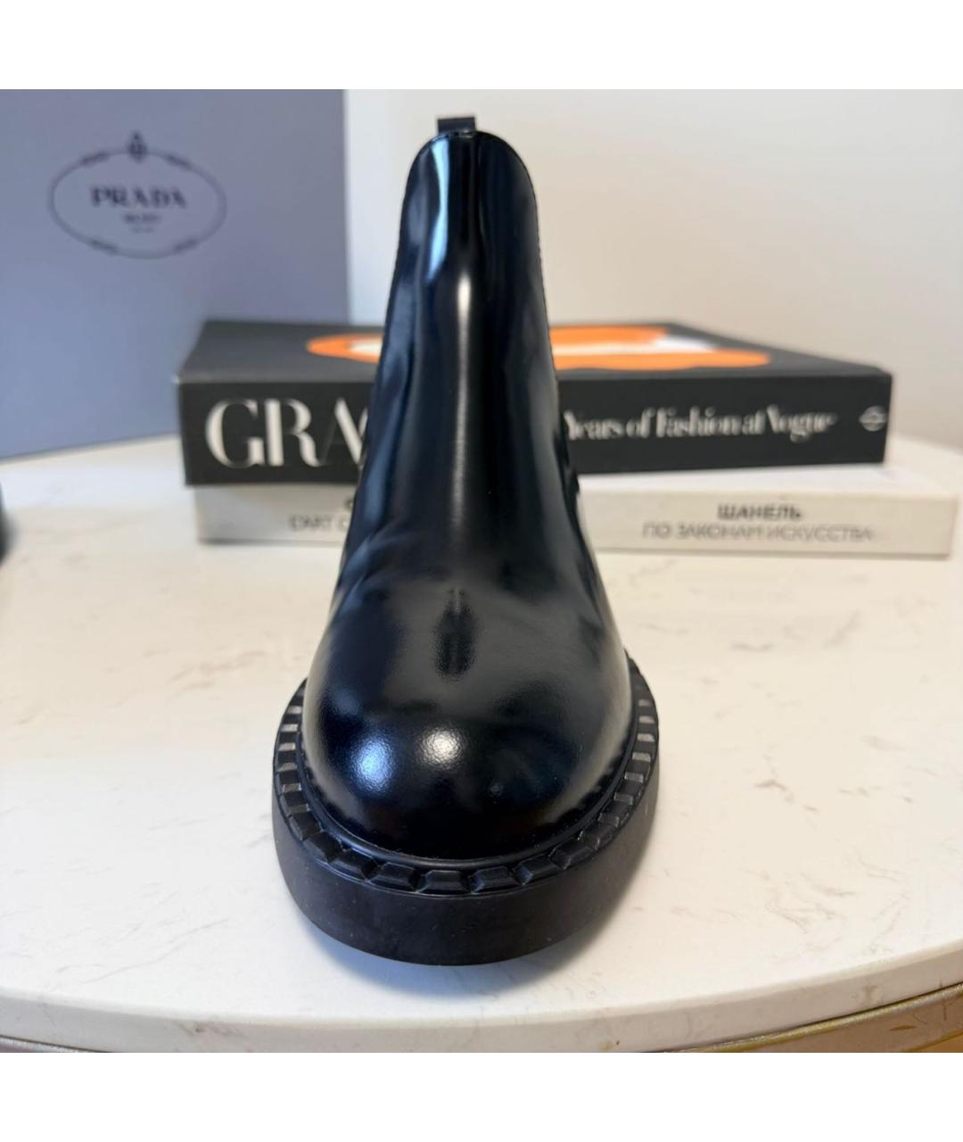 PRADA Черные кожаные полусапоги, фото 2