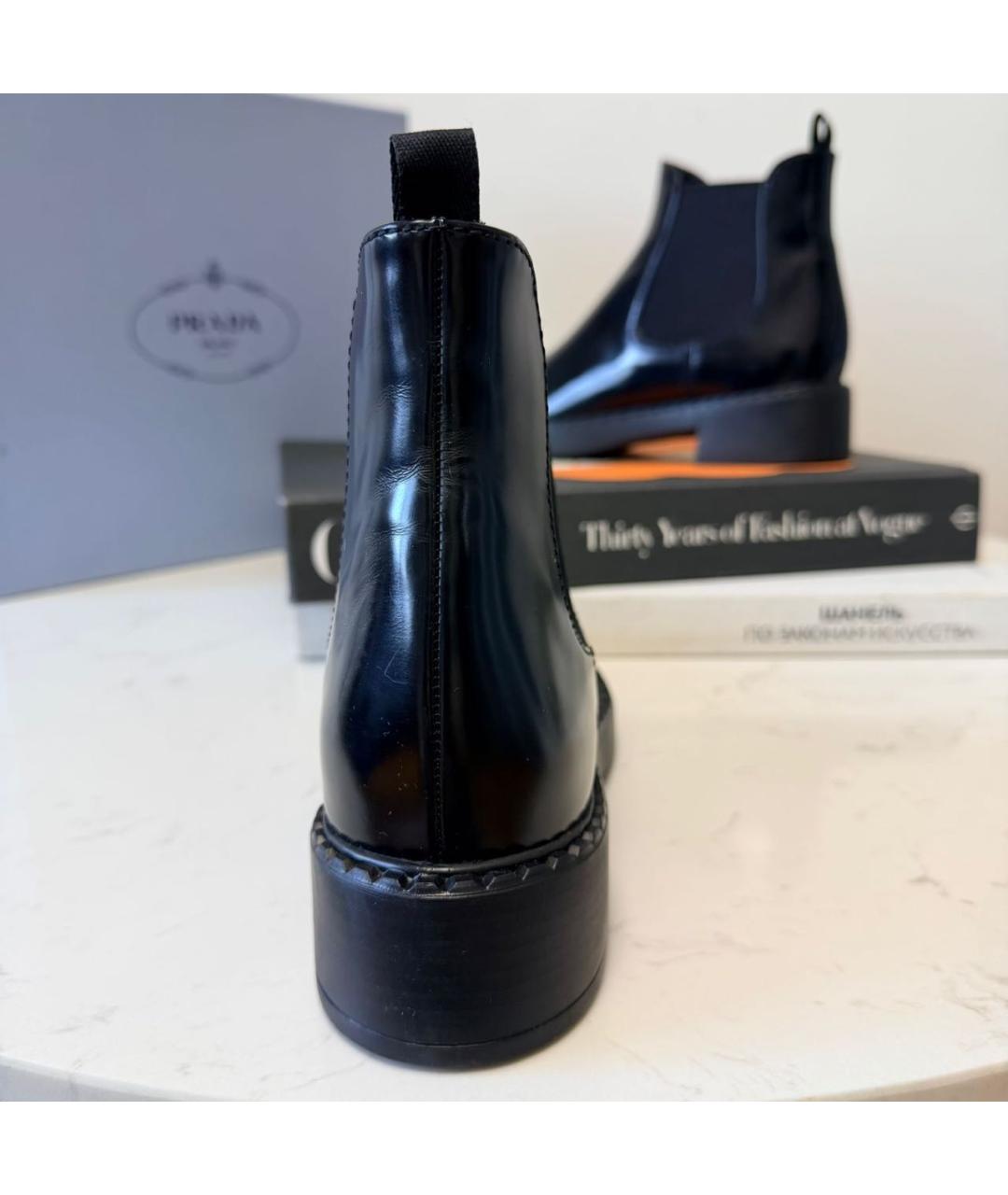 PRADA Черные кожаные полусапоги, фото 3