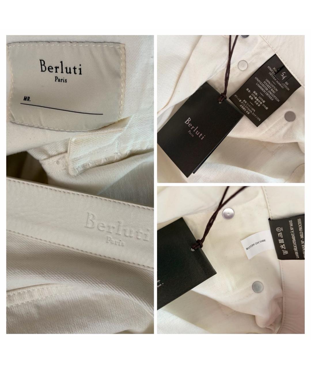 BERLUTI Белые хлопковые джинсы, фото 8