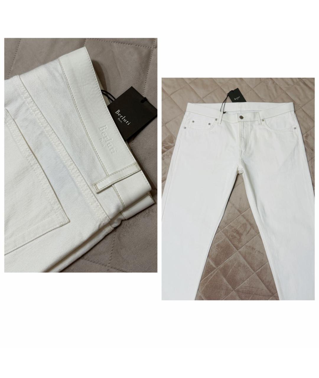 BERLUTI Белые хлопковые джинсы, фото 2