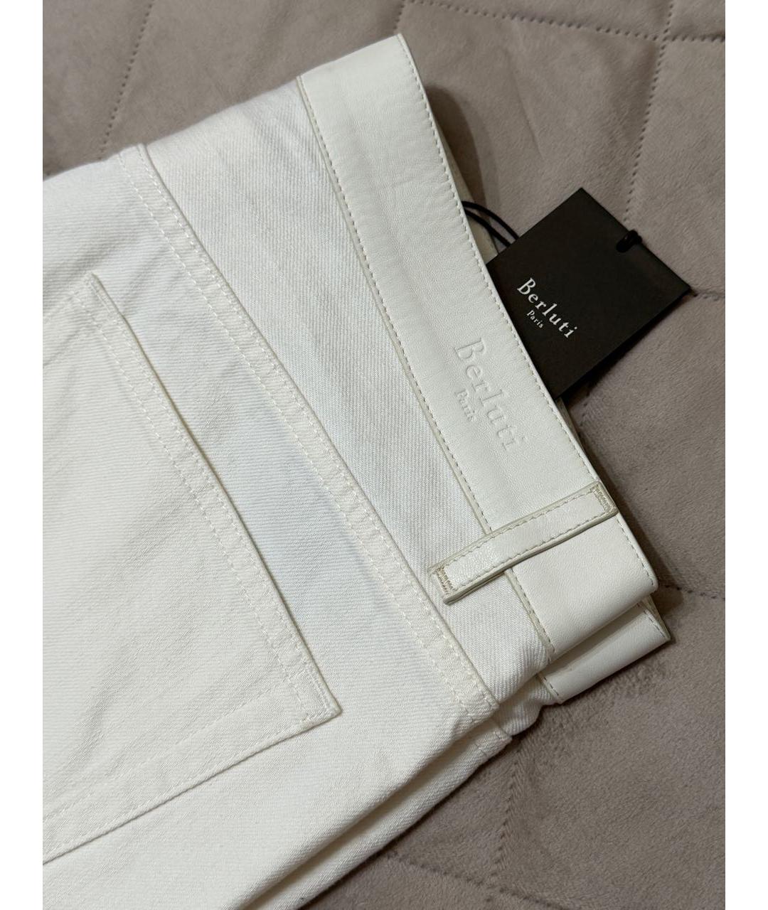 BERLUTI Белые хлопковые джинсы, фото 5