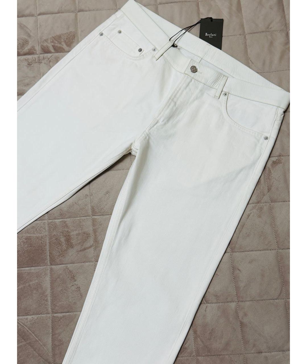 BERLUTI Белые хлопковые джинсы, фото 4