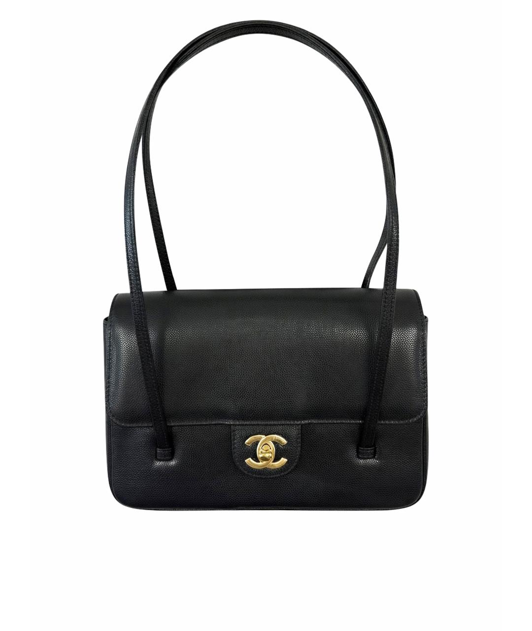 CHANEL Черная кожаная сумка через плечо, фото 1