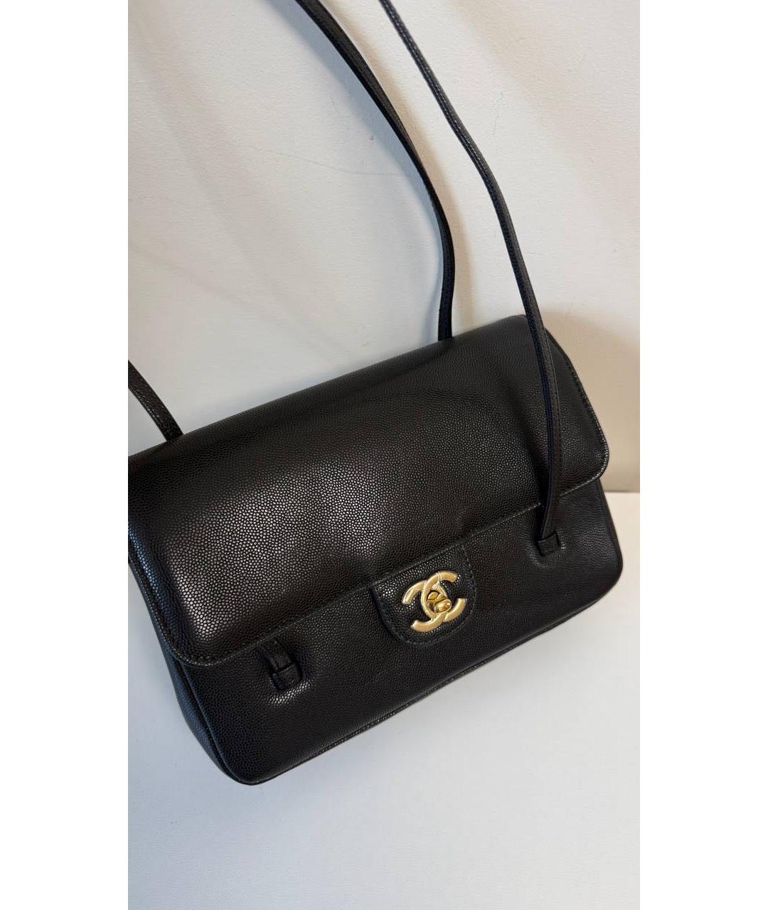 CHANEL Черная кожаная сумка через плечо, фото 3