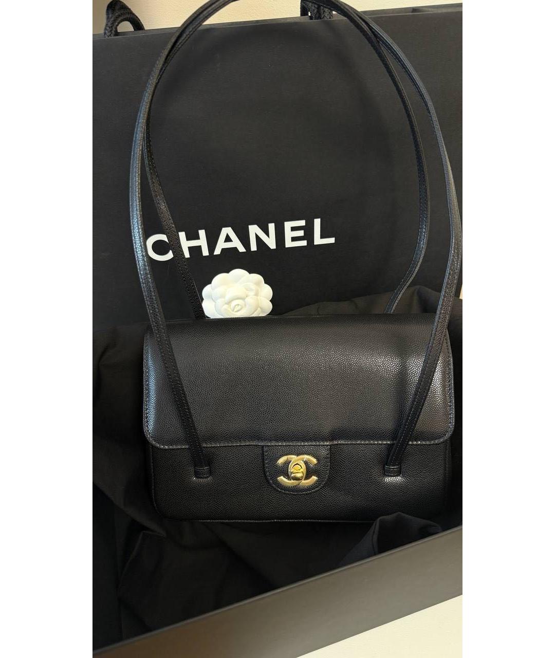 CHANEL Черная кожаная сумка через плечо, фото 4