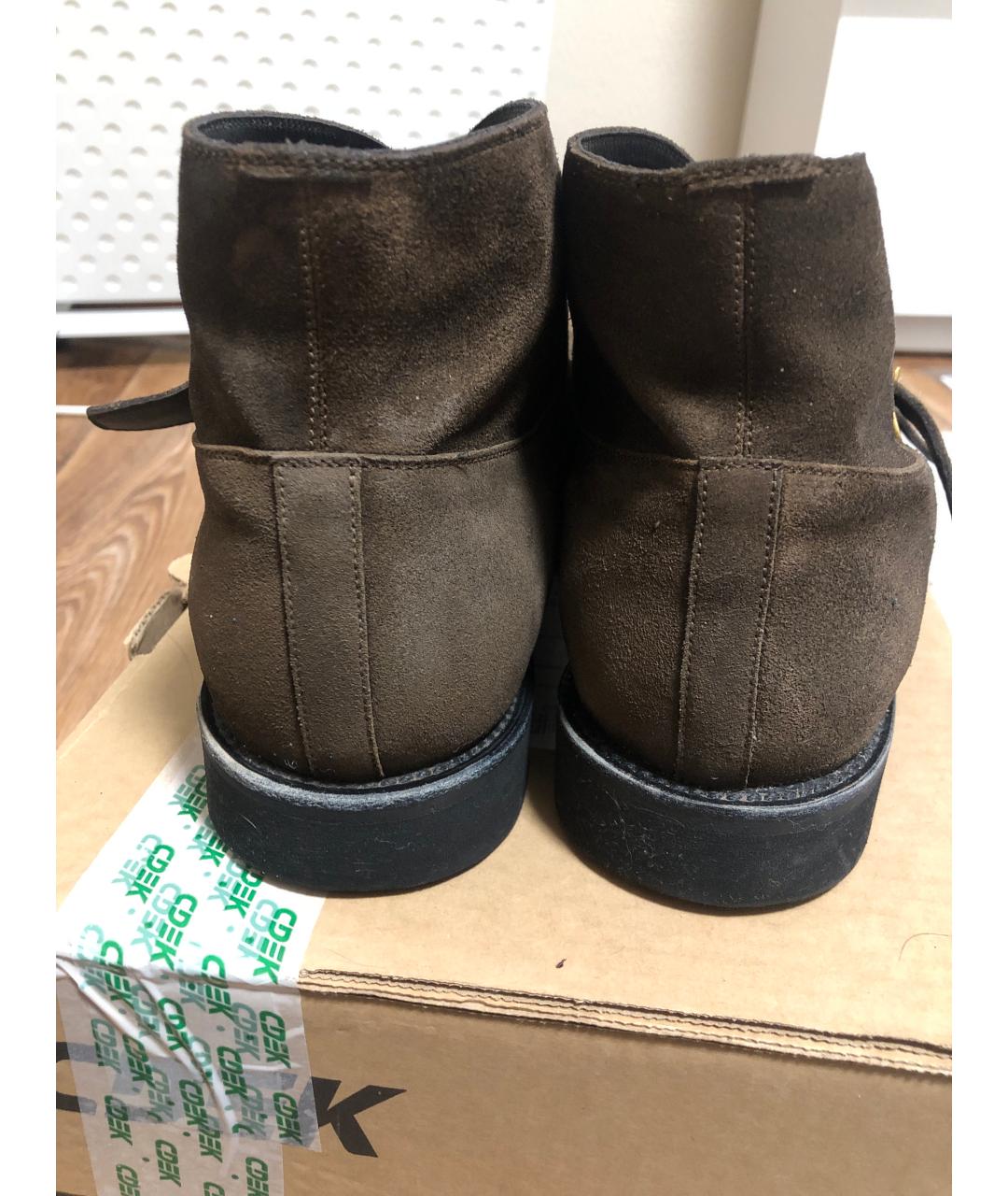 TOM FORD Бежевые замшевые высокие ботинки, фото 4