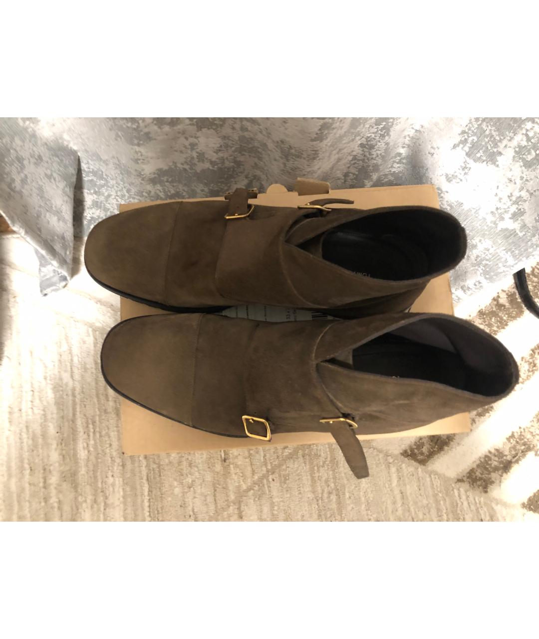 TOM FORD Бежевые замшевые высокие ботинки, фото 3