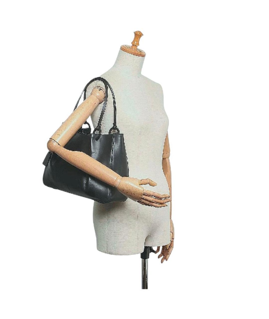 GUCCI Антрацитовая кожаная сумка тоут, фото 9