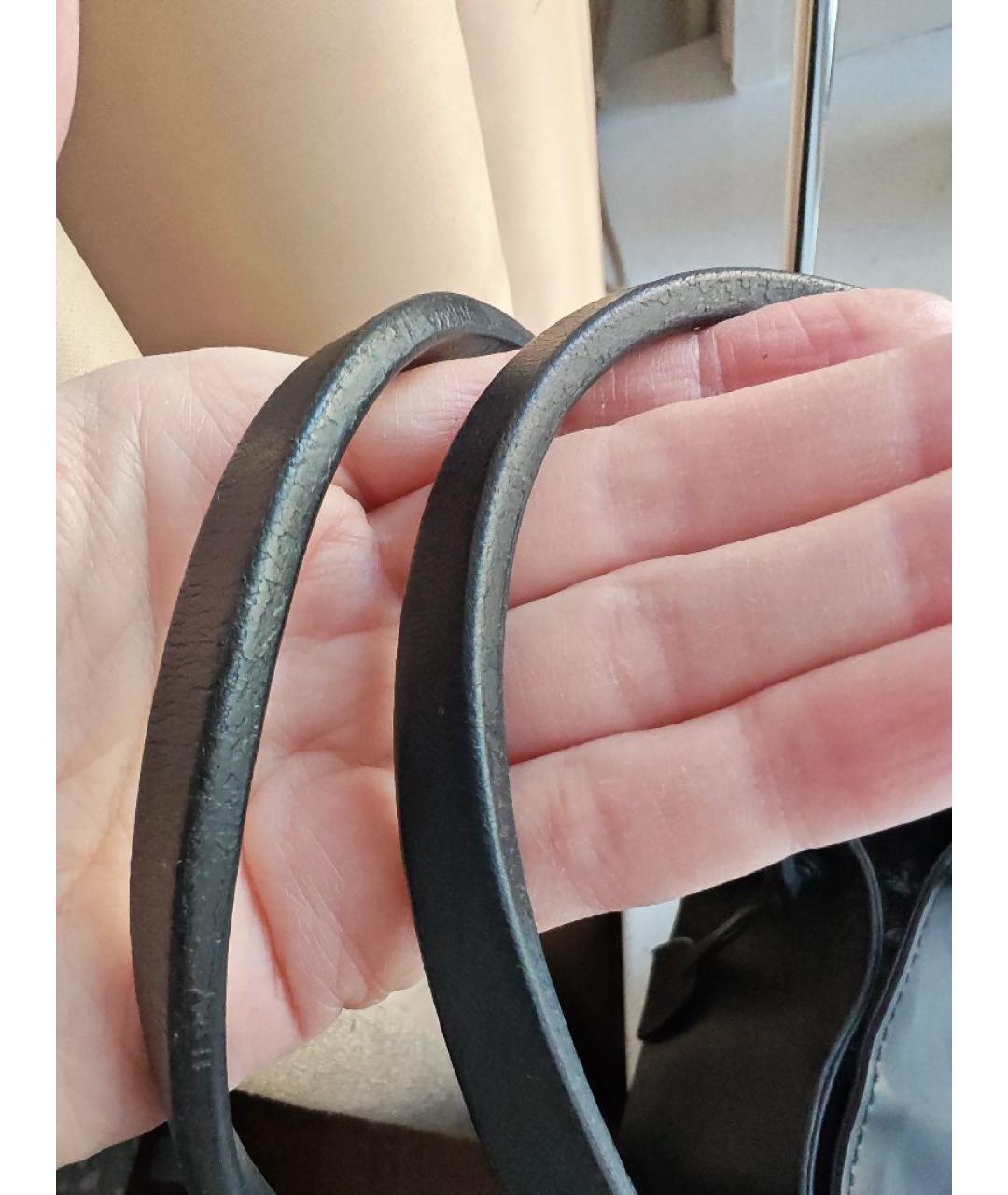 GUCCI Антрацитовая кожаная сумка тоут, фото 7