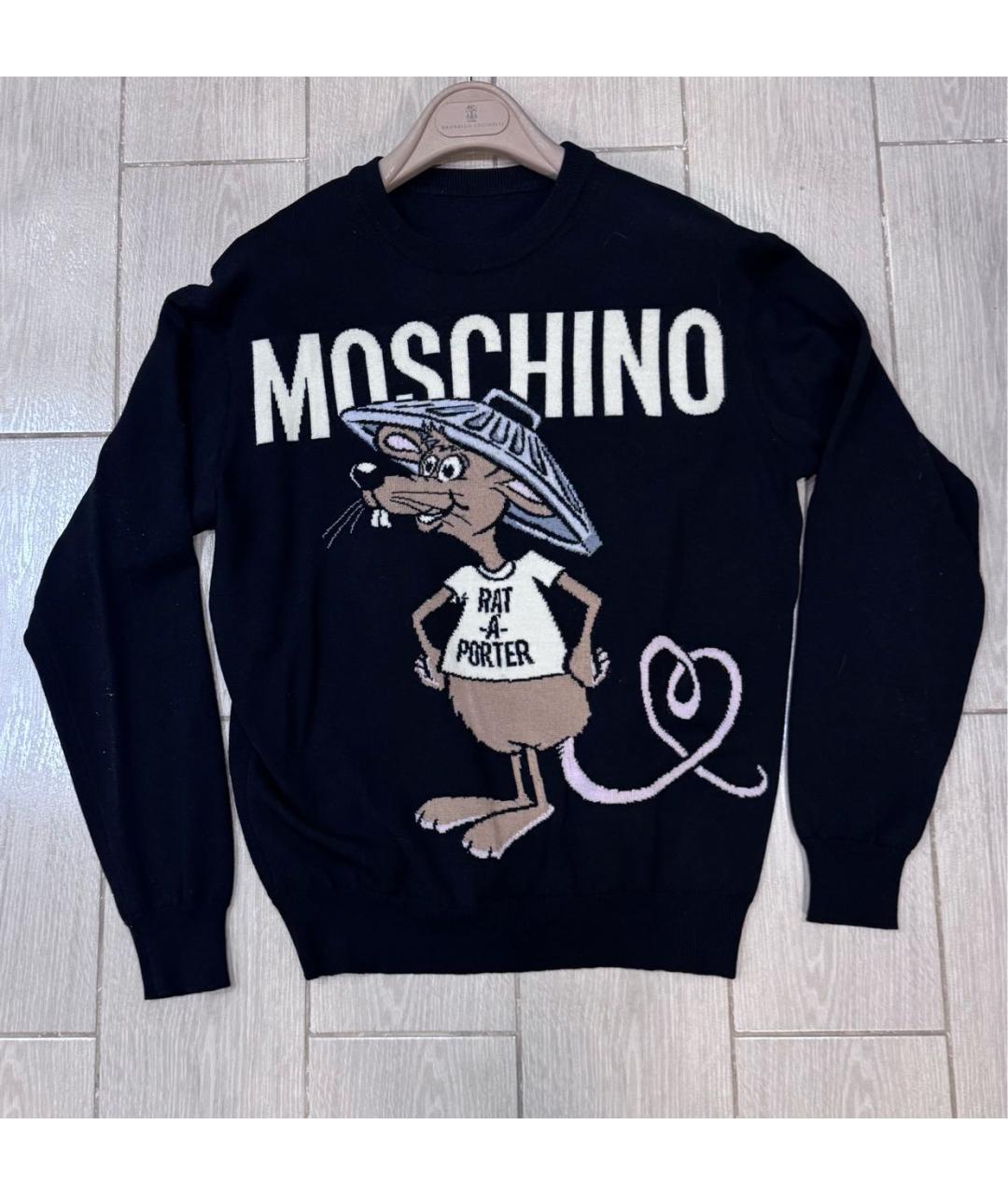 MOSCHINO Черный шерстяной джемпер / свитер, фото 8