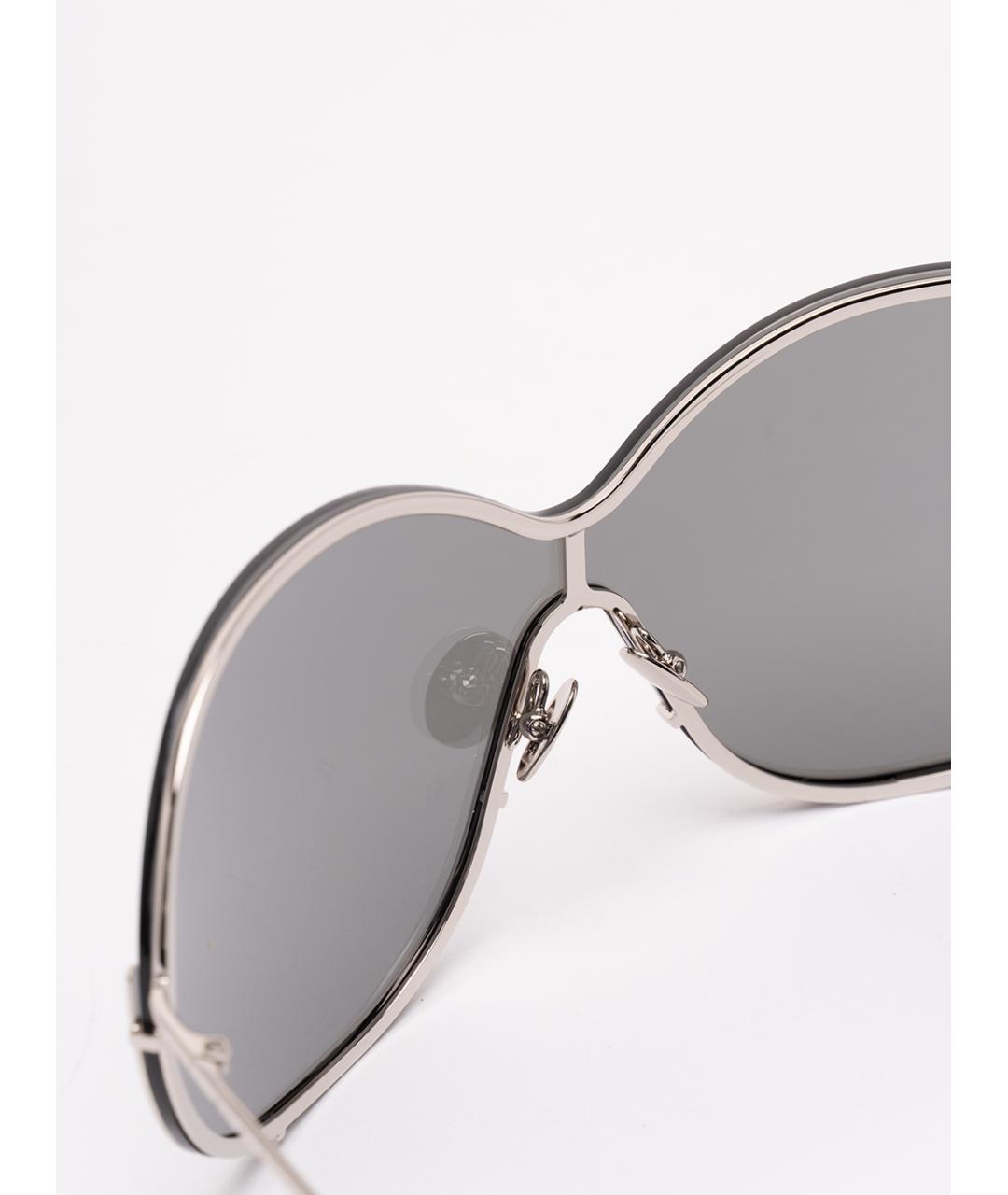 ALAIA Серебряные металлические солнцезащитные очки, фото 3