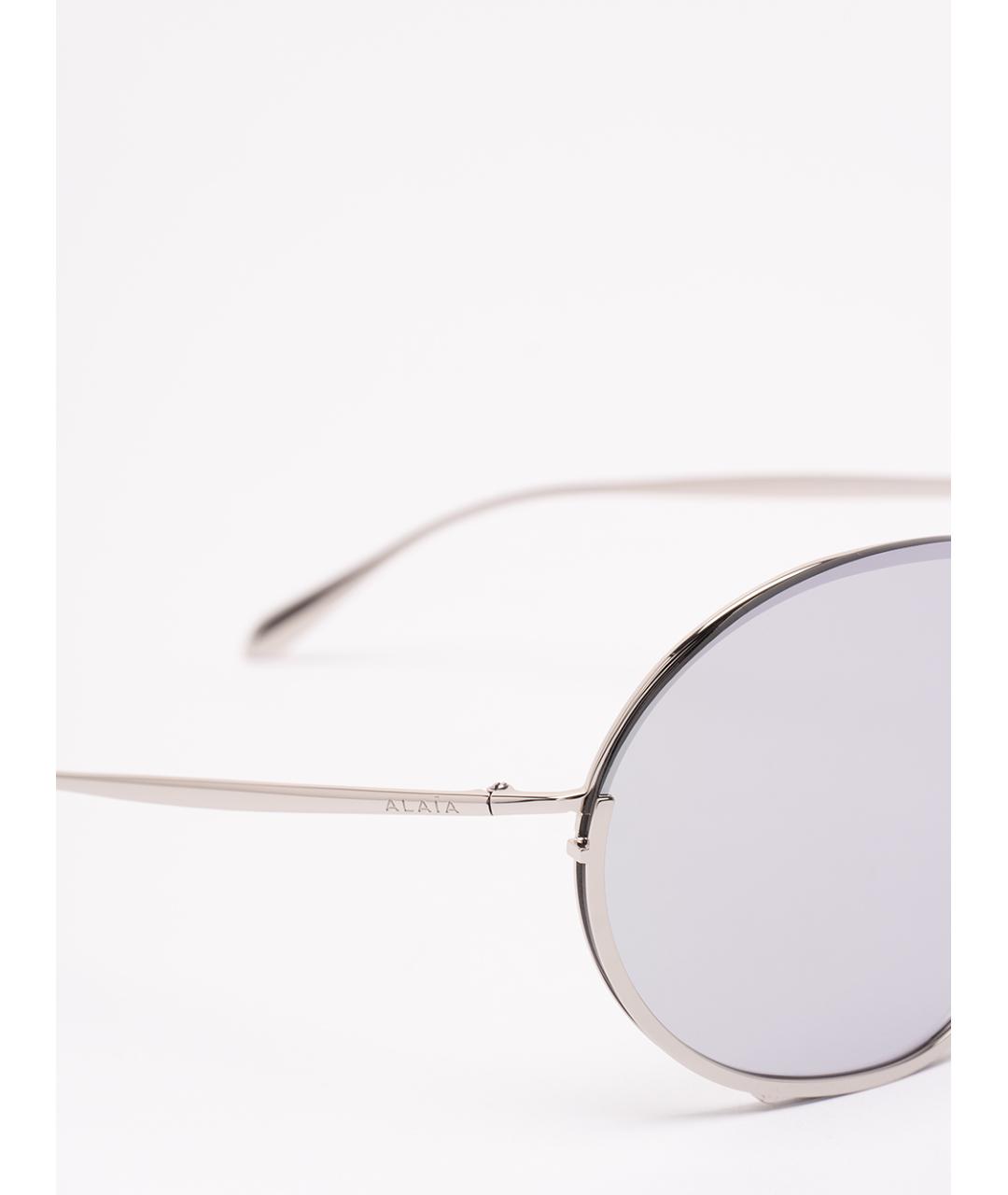 ALAIA Серебряные металлические солнцезащитные очки, фото 2