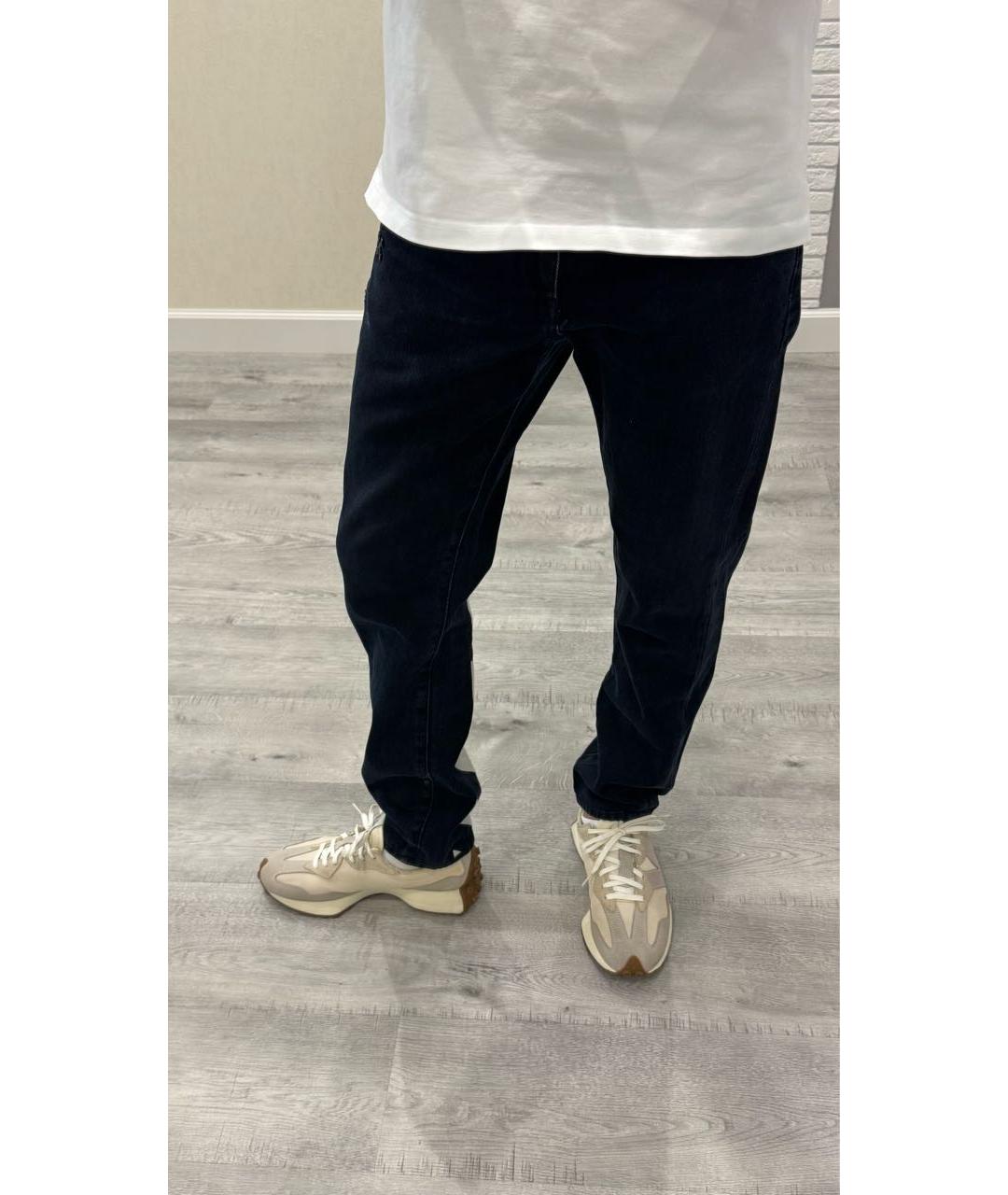 OFF-WHITE Темно-синие хлопко-полиэстеровые джинсы скинни, фото 7