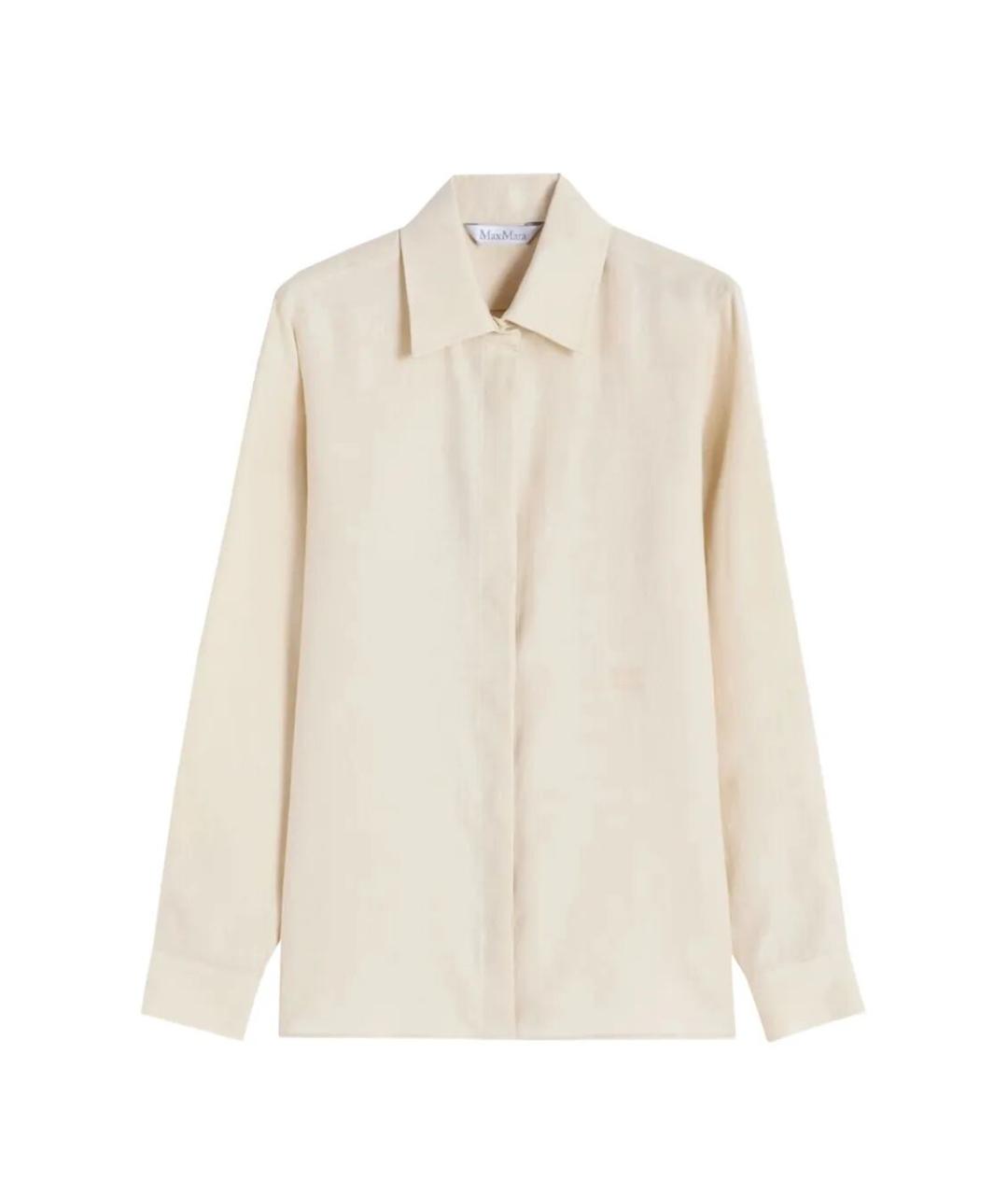 MAX MARA Бежевая льняная рубашка, фото 1