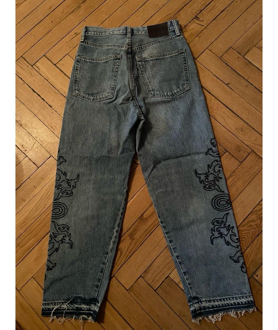 LEVI'S Синие хлопковые прямые джинсы, фото 2