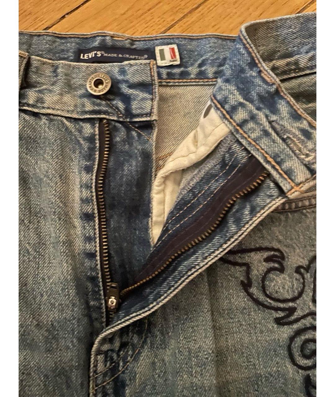 LEVI'S Синие хлопковые прямые джинсы, фото 3