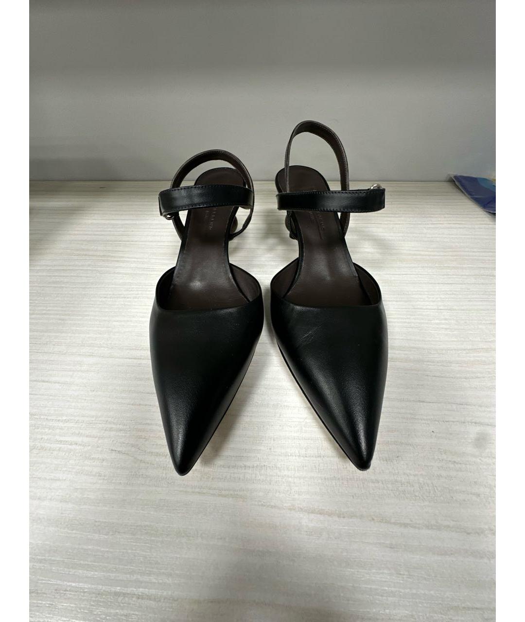 WEEKEND MAX MARA Черные кожаные туфли, фото 2