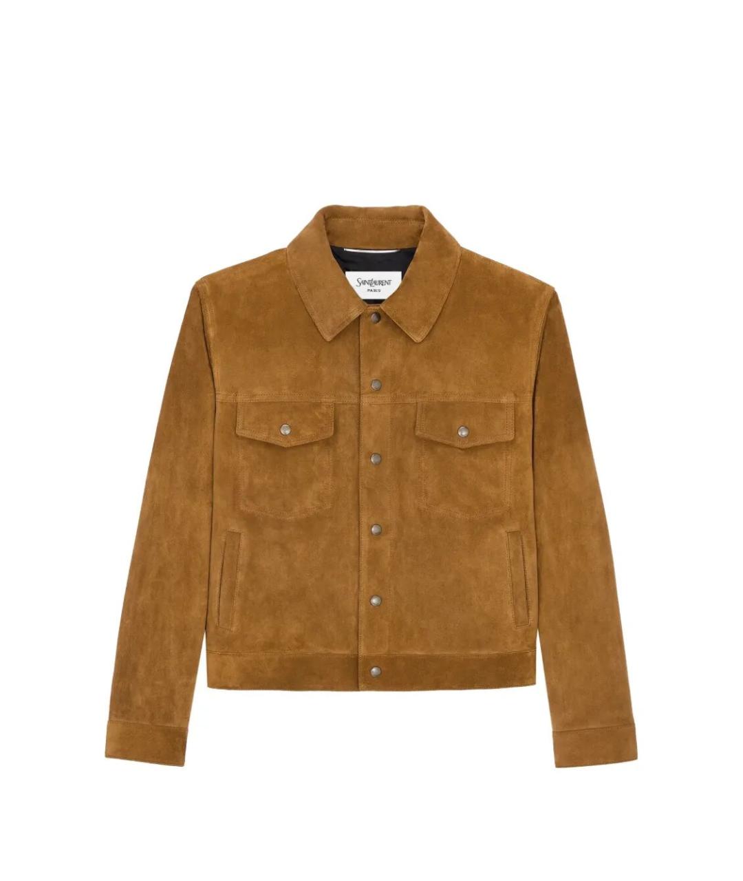 SAINT LAURENT Коричневая замшевая куртка, фото 4
