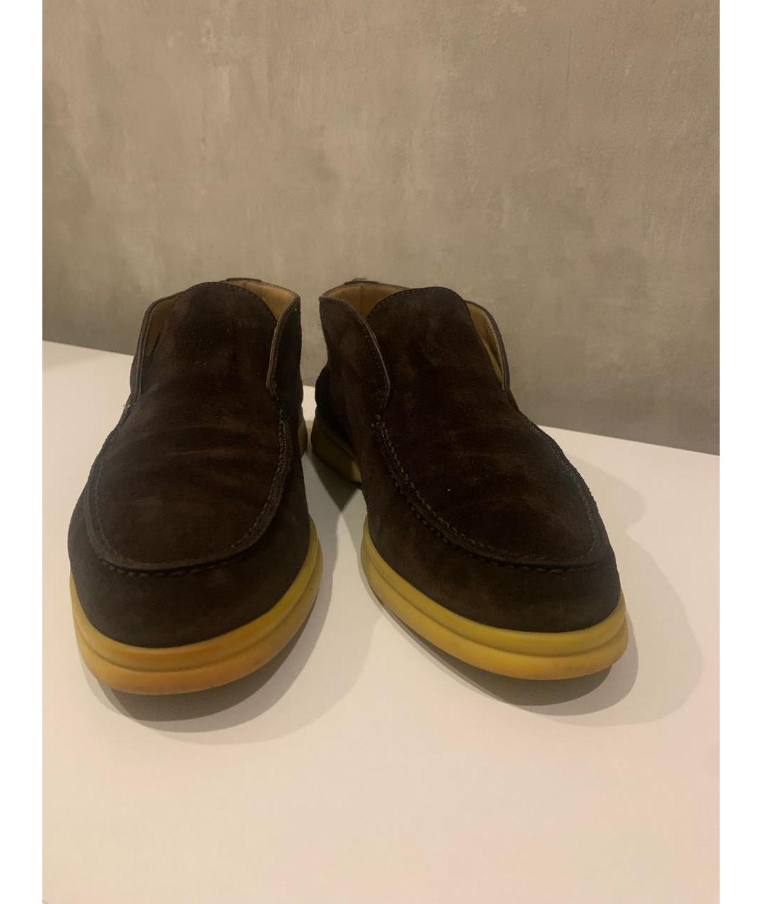 LORO PIANA Коричневые замшевые лоферы, фото 2