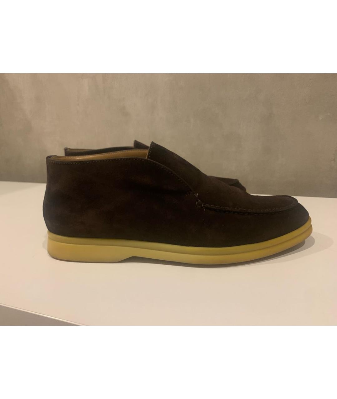 LORO PIANA Коричневые замшевые лоферы, фото 7