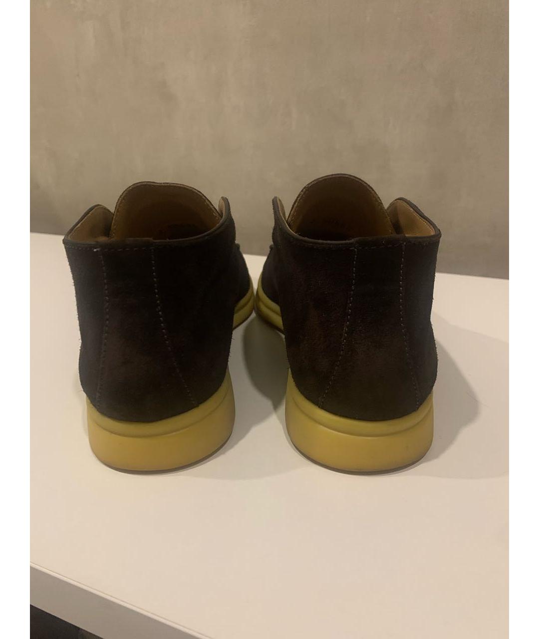 LORO PIANA Коричневые замшевые лоферы, фото 4