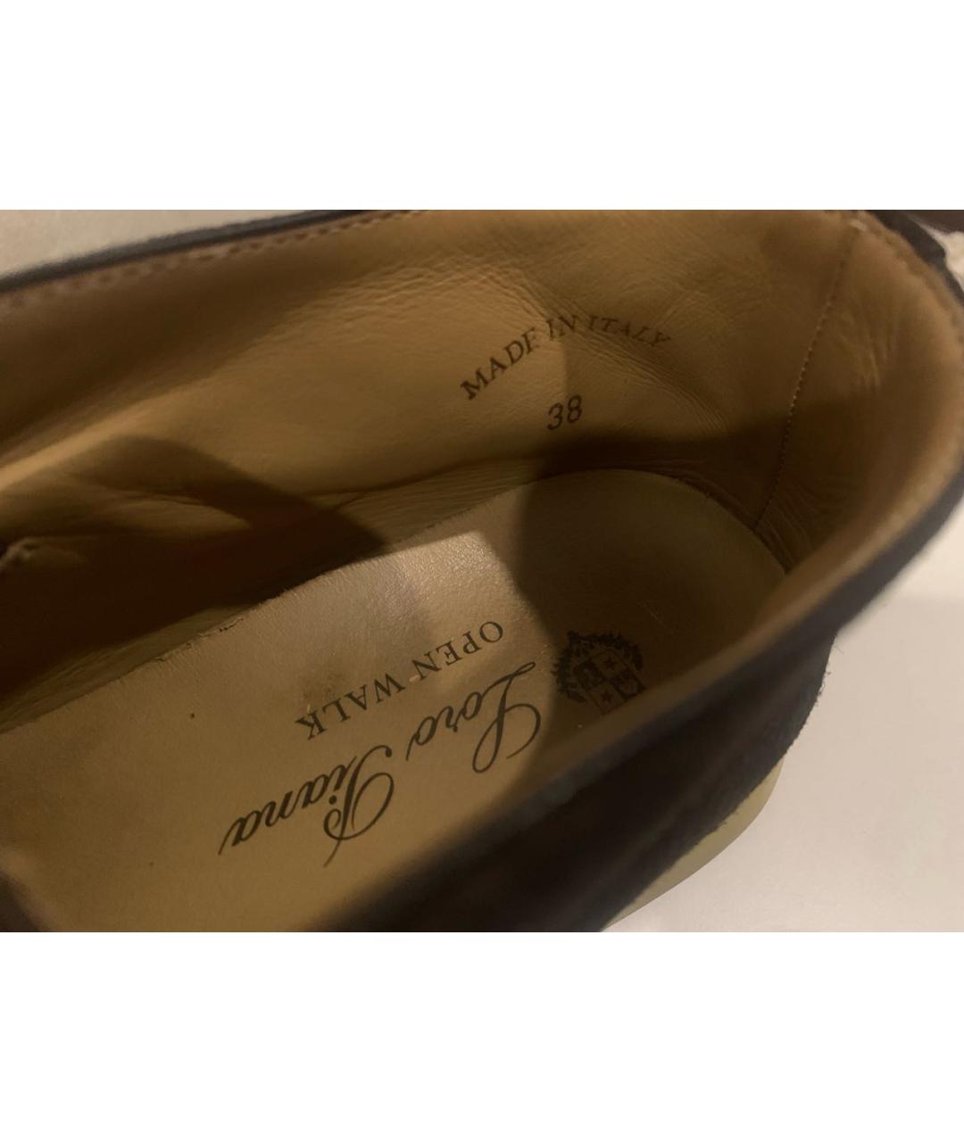 LORO PIANA Коричневые замшевые лоферы, фото 5