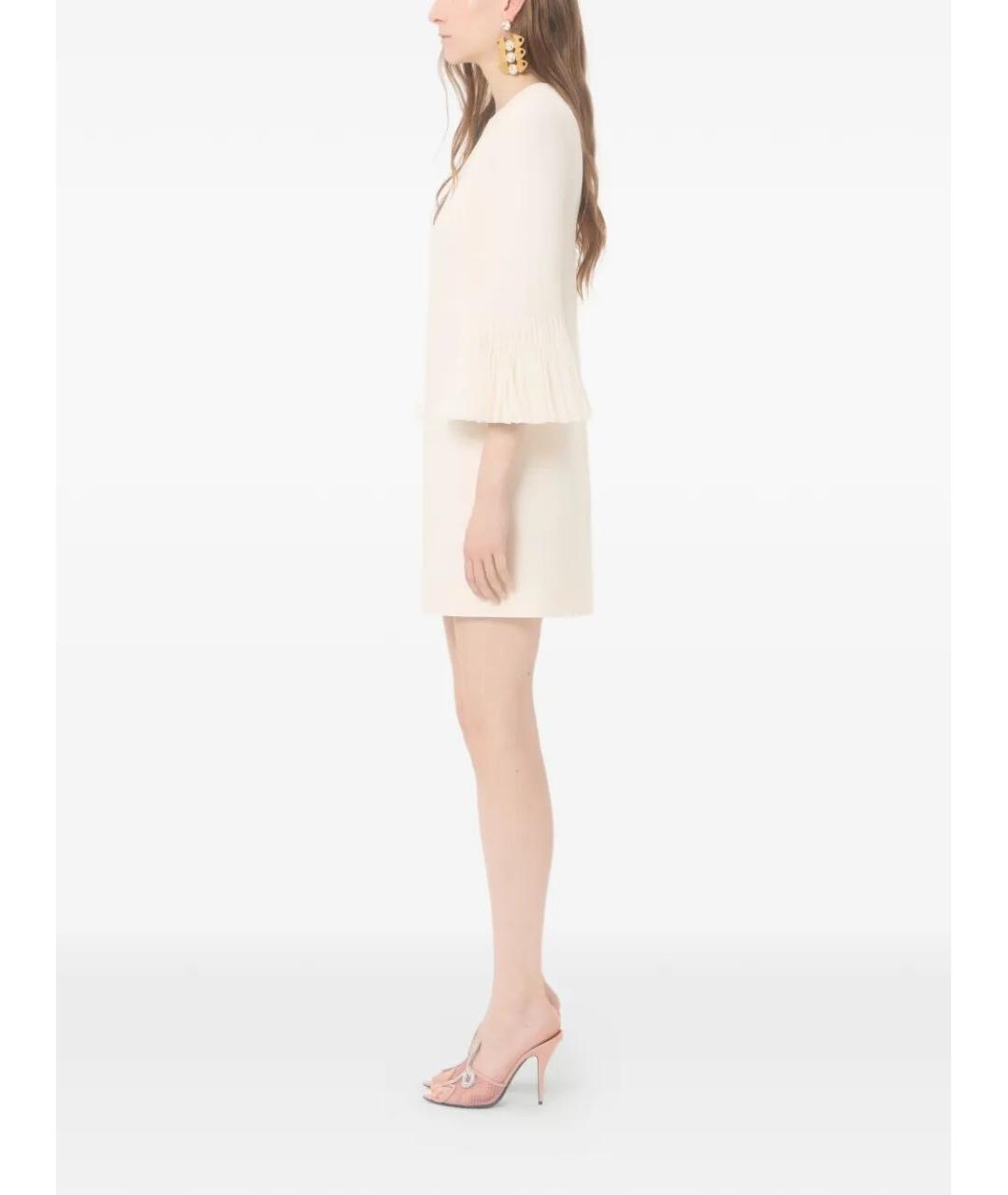 VALENTINO Бежевое шерстяное коктейльное платье, фото 4