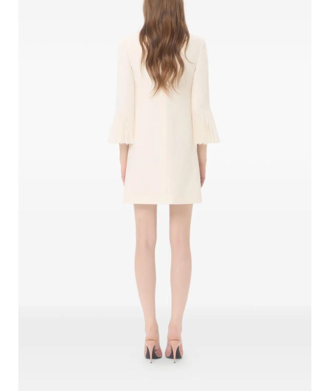 VALENTINO Бежевое шерстяное коктейльное платье, фото 3