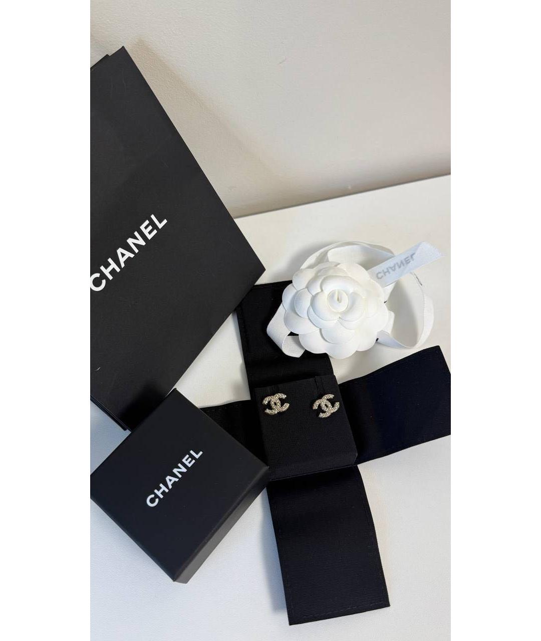 CHANEL Золотые латунные серьги, фото 2