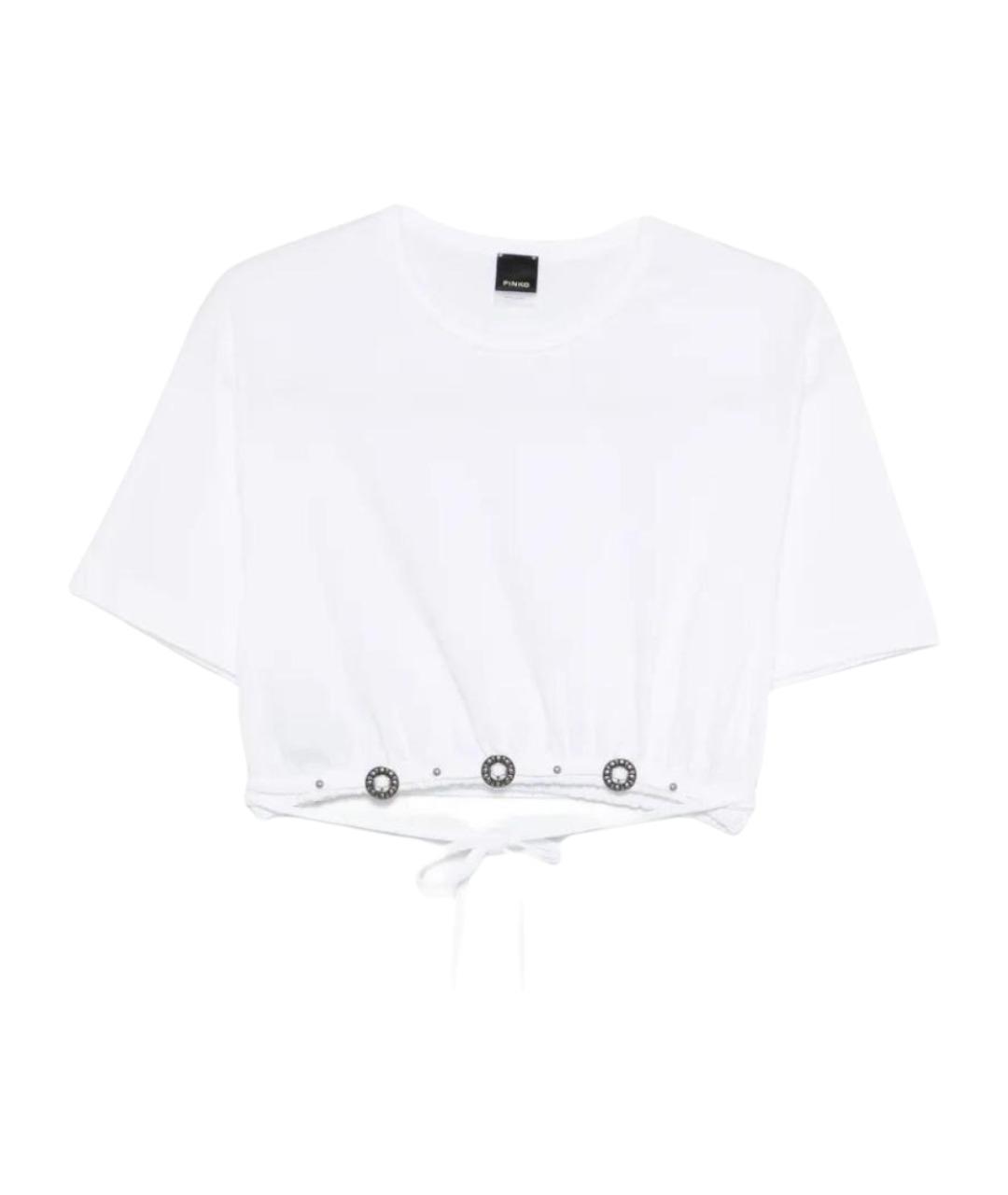 PINKO Белая хлопковая футболка, фото 1