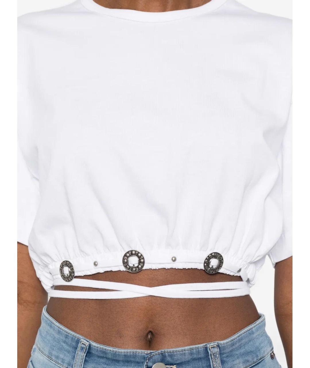 PINKO Белая хлопковая футболка, фото 3