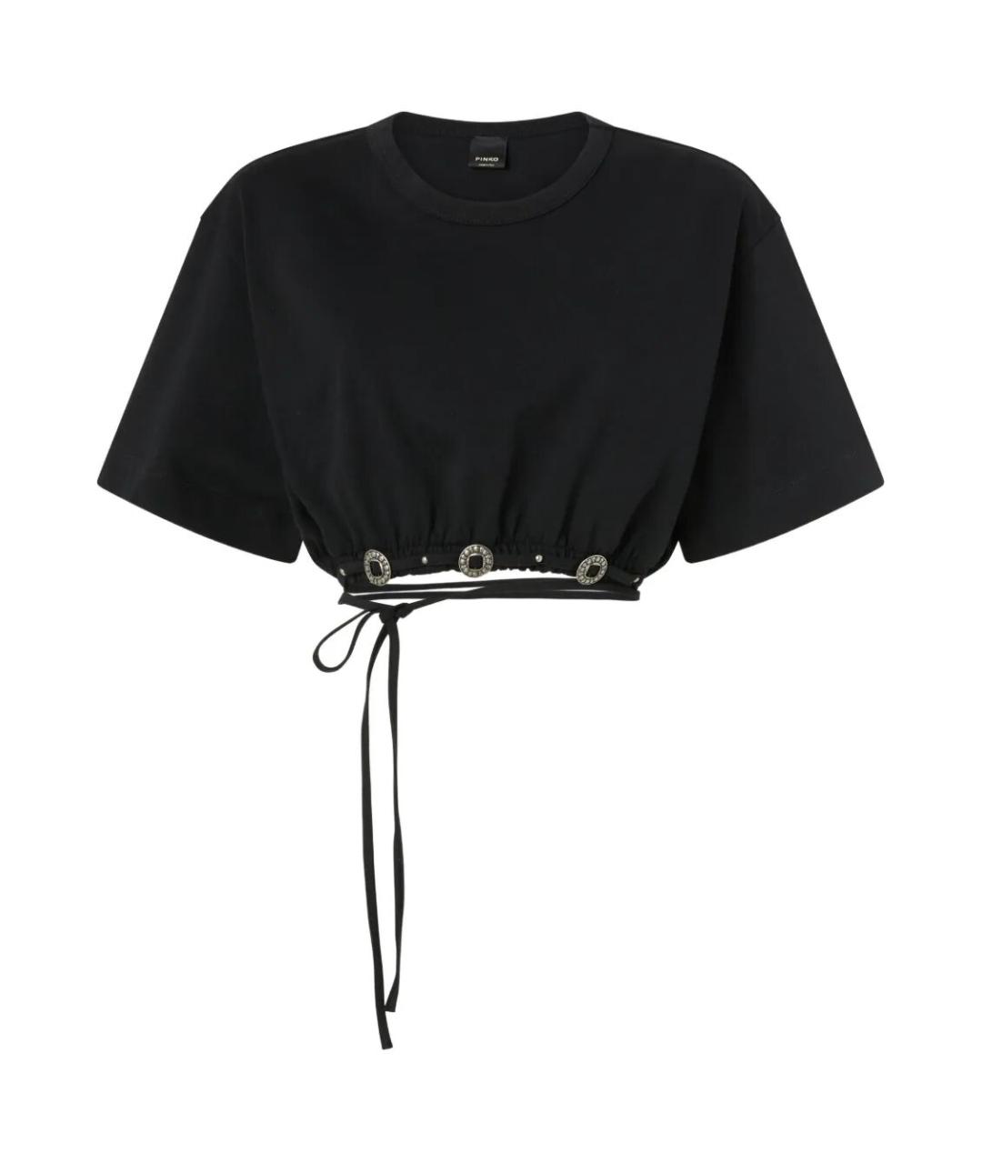 PINKO Черная хлопковая футболка, фото 1