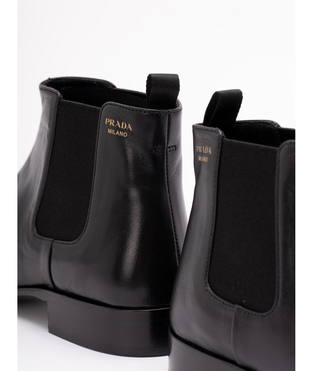 PRADA Черные кожаные ботинки, фото 5