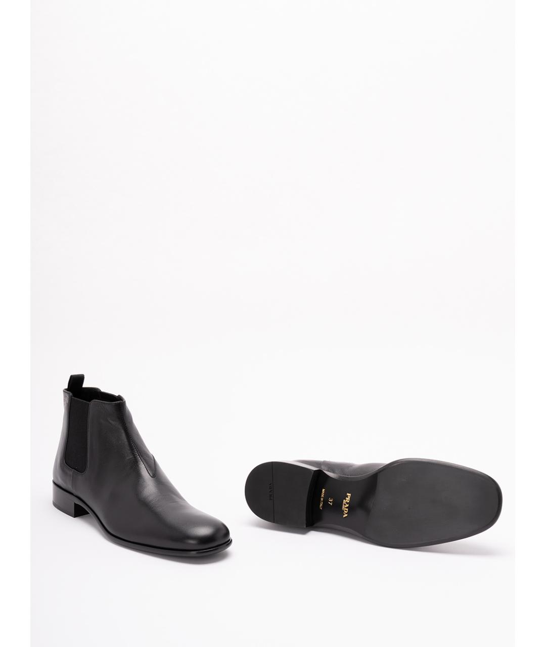 PRADA Черные кожаные ботинки, фото 4