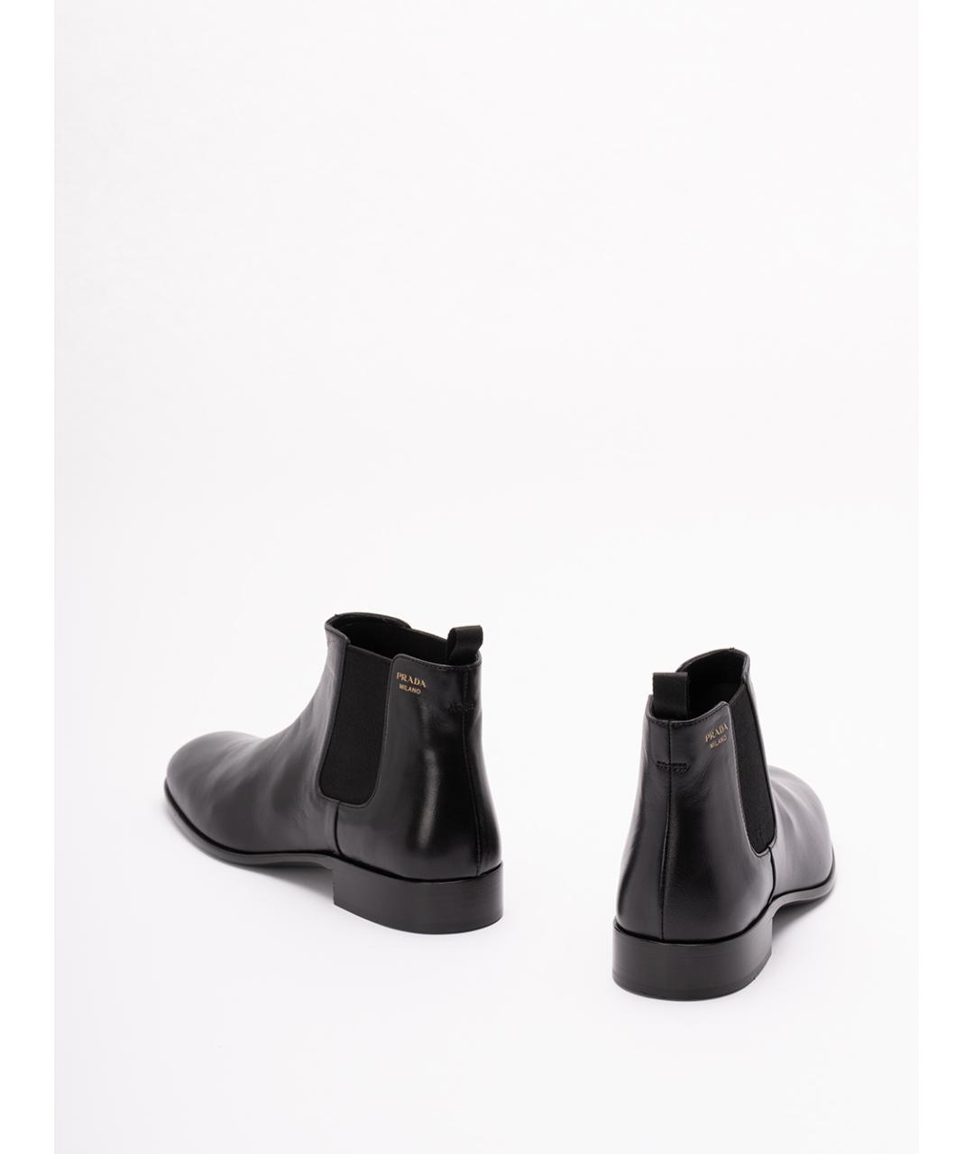 PRADA Черные кожаные ботинки, фото 3