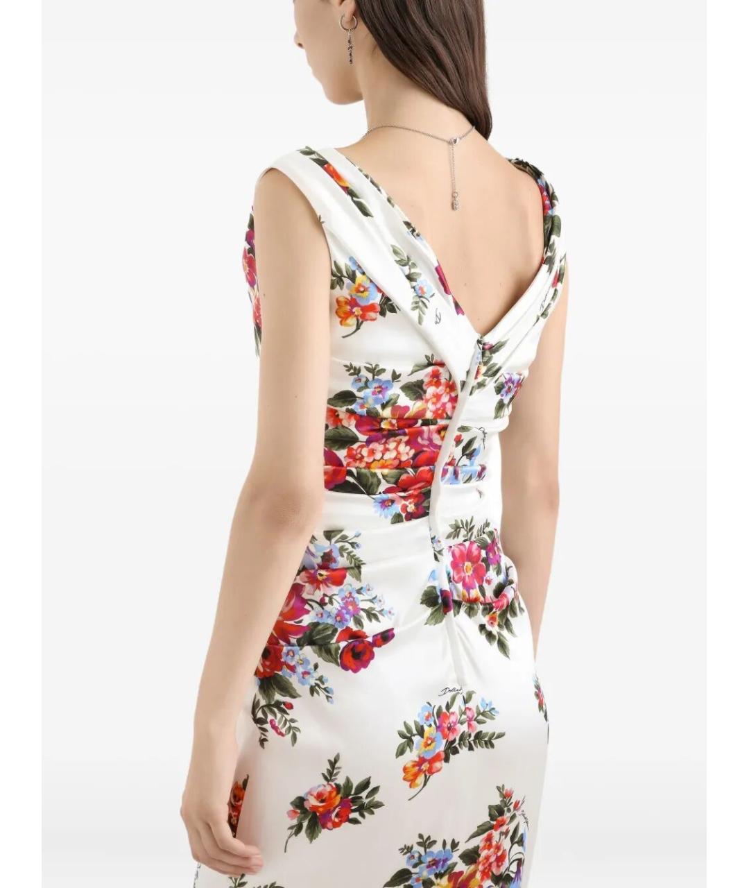 DOLCE&GABBANA Белое вискозное коктейльное платье, фото 3