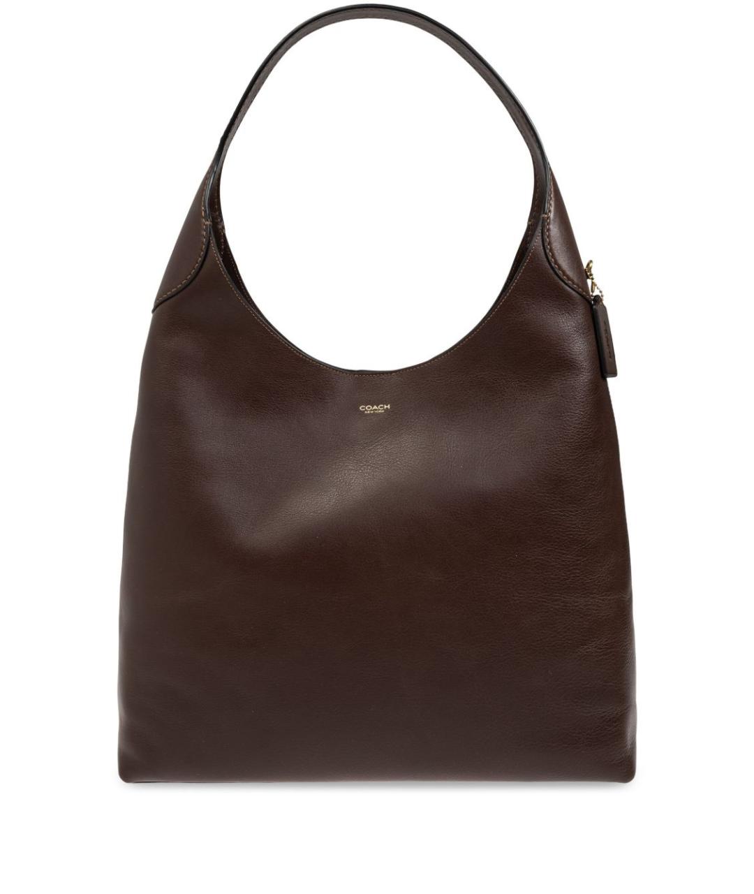 COACH Коричневая кожаная сумка через плечо, фото 1