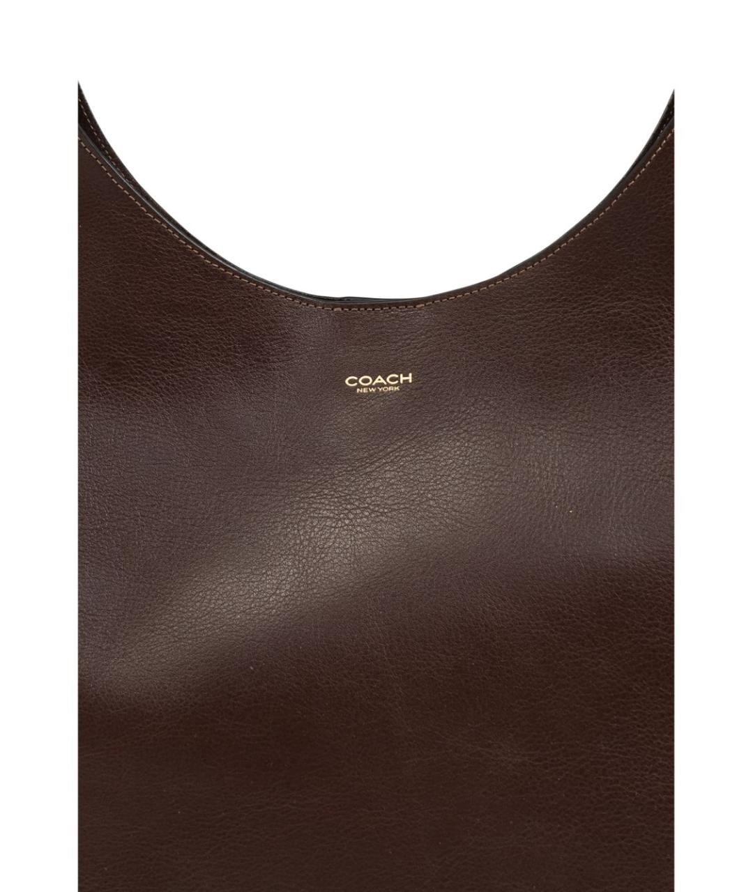 COACH Коричневая кожаная сумка через плечо, фото 2